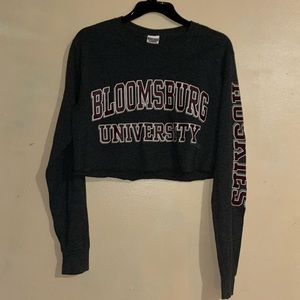Cropped Long Sleeve “Bloomsburg University” In Front “Huskies” on the left sleev